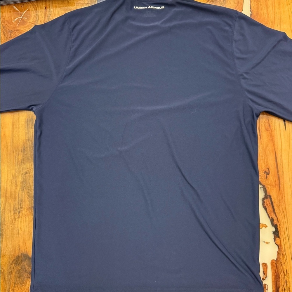Under Armour HeatGear Shirt Mens Medium Navy Blue Long Sleeve Compression - Picture 8 of 9